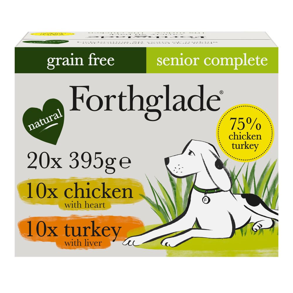 Forthglade Complete Meal Grain Free Senior Dog - Chicken & Turkey - Saver Pack: 40 x 395g