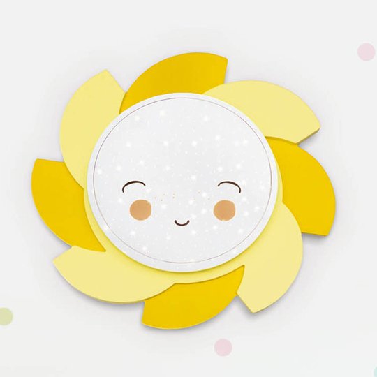 LED-seinälamppu Starlight Smile aurinko, keltainen
