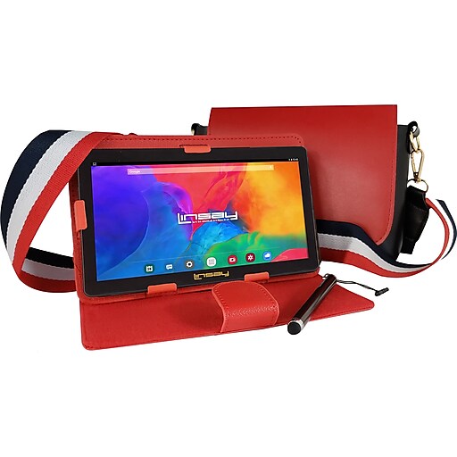 Linsay 7" Tablet with Stylus, Case, and Handbag, 2GB RAM, 32GB, Android, Red (F7UHDCOOLRED)