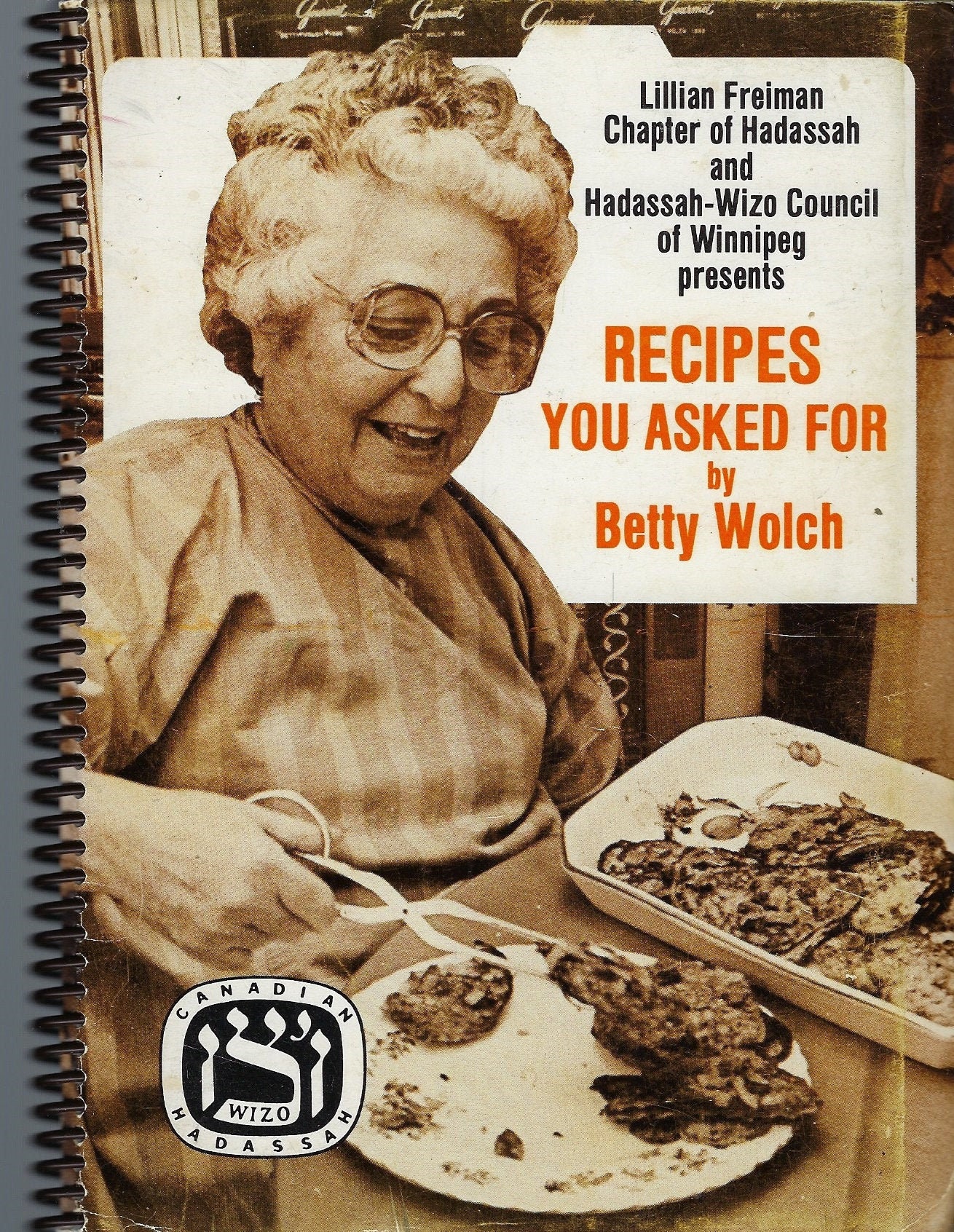 Winnipeg Canada Vintage 1982 Haddassah-Wizo Ethnic Jewish Recipes You Asked For Cookbook By Betty Wolch Collectible Favorites Rare Book