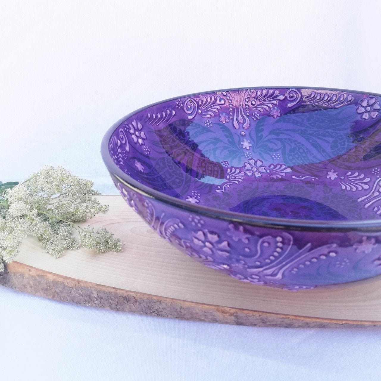 Handpainted Purple Soap Bowls, Individual Bowls, Kitchen Decor, Modern Home, Porcelain Bowl, Pottery Plate, Wedding Gift, Mother's Day Gift