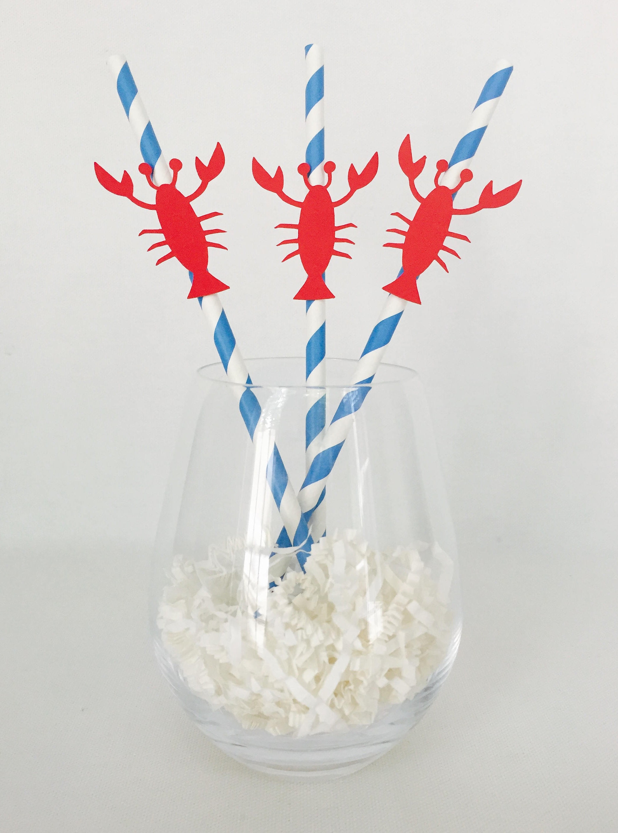 12 Lobster Party Straws - Boil Summer Bbq Nautical Seafood Wedding Rehearsal Dinner Baby Shower Bridal