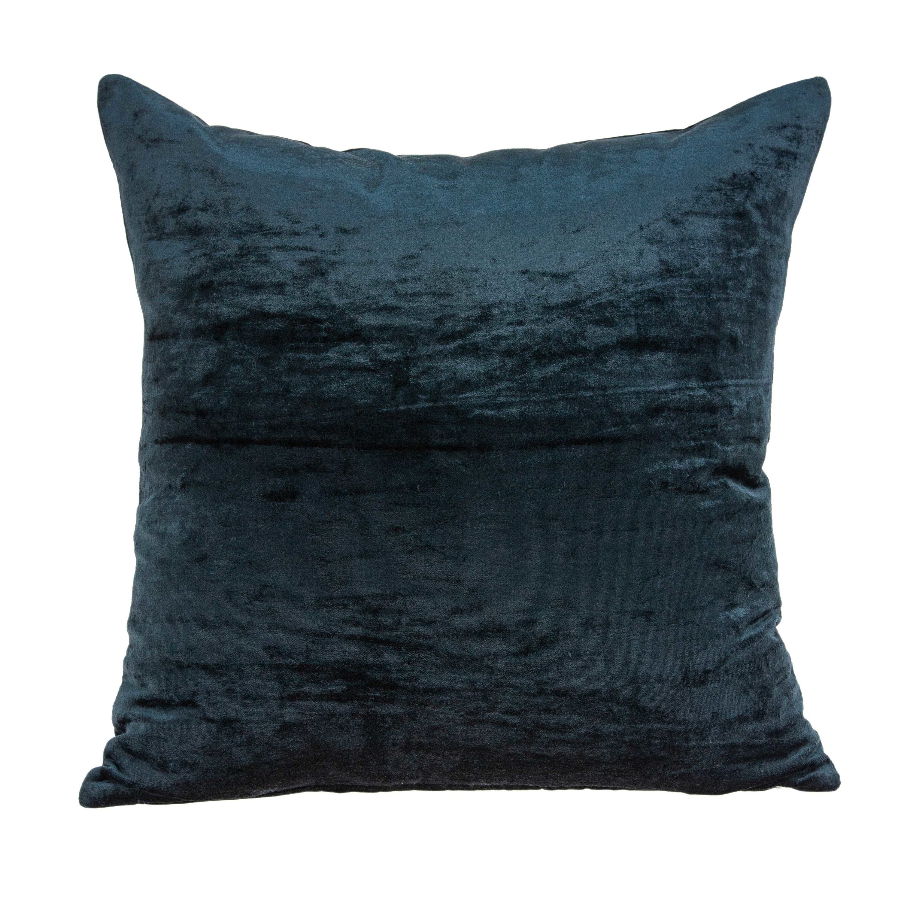 HomeRoots Jordan Dark Blue Standard Cotton Viscose Blend Pillow Case | 334192
