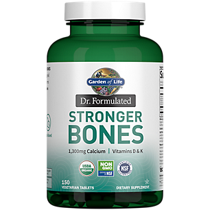 Dr. Formulated Stronger Bones - Organic - 1,300 MG of Calcium with Vitamin D & K (150 Vegetarian Tablets)