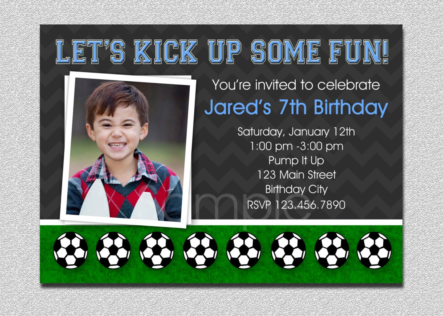 Soccer Birthday Invitation Party Printable
