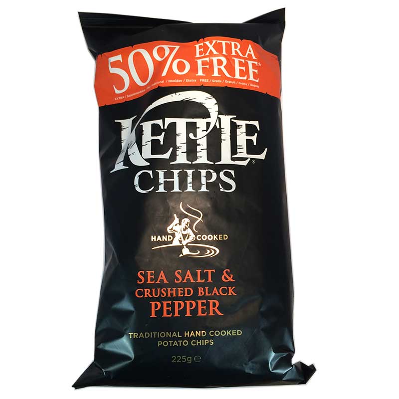 Kettle Chips Sea Salt & Crushed black pepper - 67% rabatt
