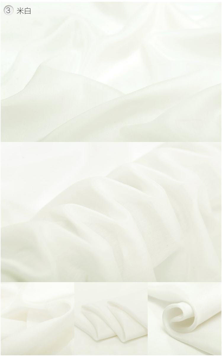 Off-White Solid Silk Cotton Blend Fabric - Designer Lining Cloth By The Yard Or Meter 53 | 135 cm Wide
