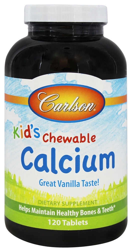 Carlson Labs - Kids Chewable Calcium with Vanilla 250 mg. - 120 Tablets