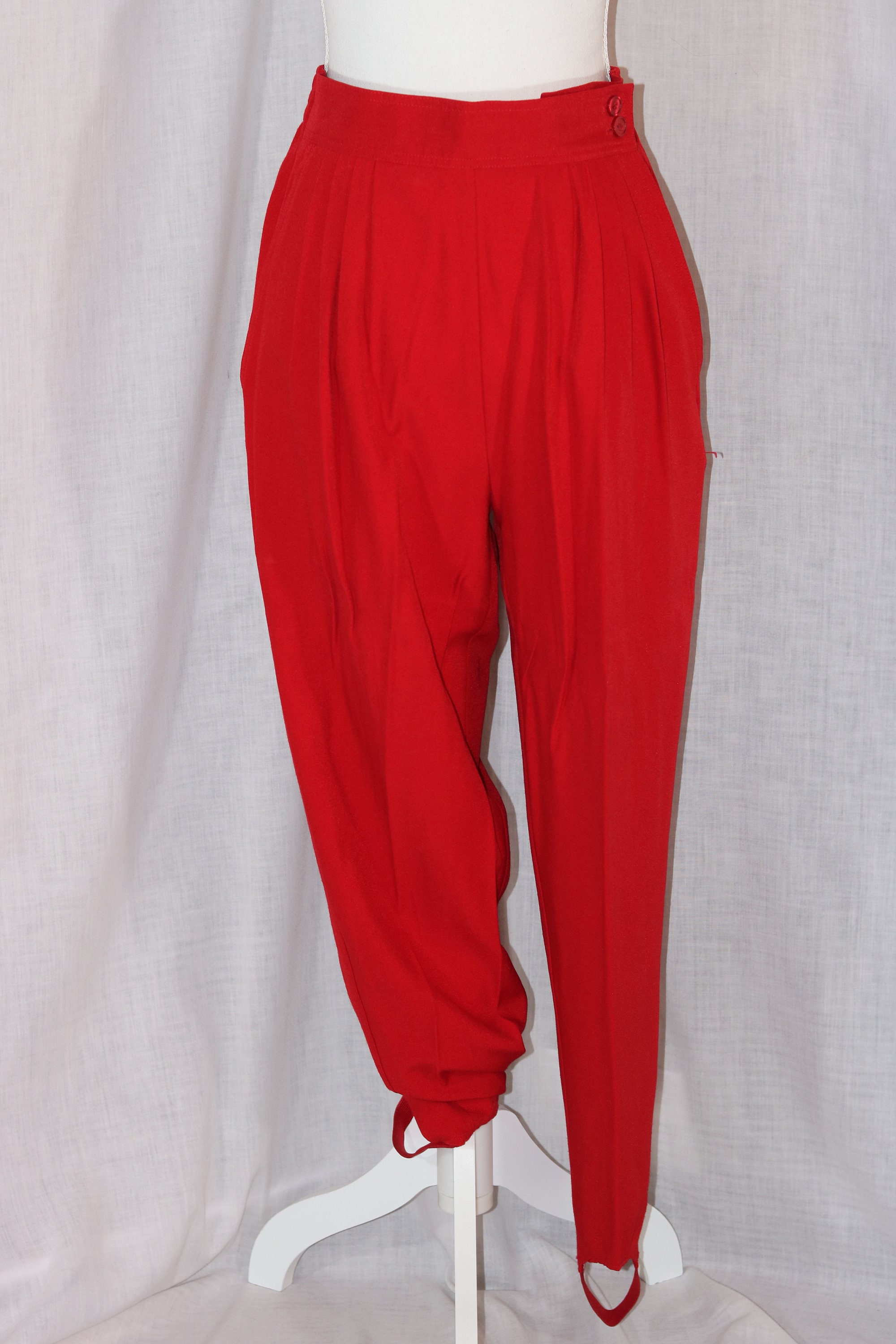 Vintage Counterparts Red Polyester Blend Leggings Pants Size 12 Short