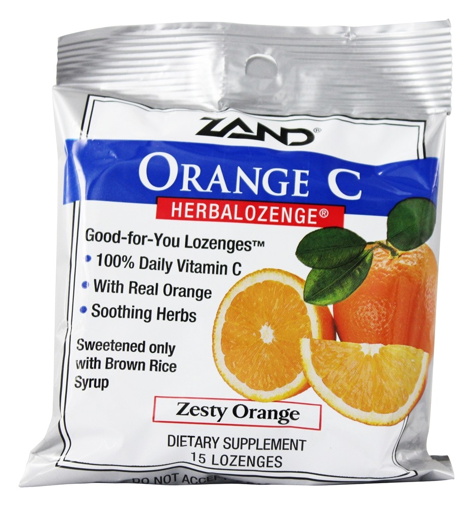 Zand - Herbalozenge Orange C with Vitamin C Orange Flavor - 15 Lozenges