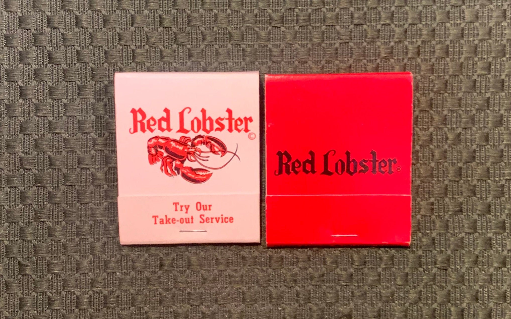 Vintage Matchbooks, Red Lobster, Seafood Restaurant, Orlando, Jacksonville, Florida, Lot Of 2, with All Matches, Free Ship in Usa