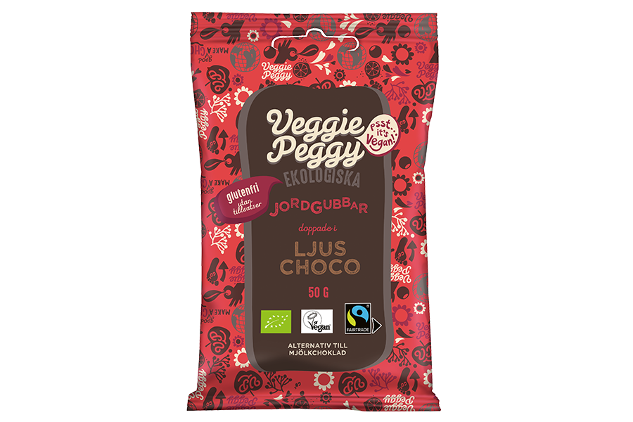Veggie Peggy - Chokladdoppade Jordgubbar 50g