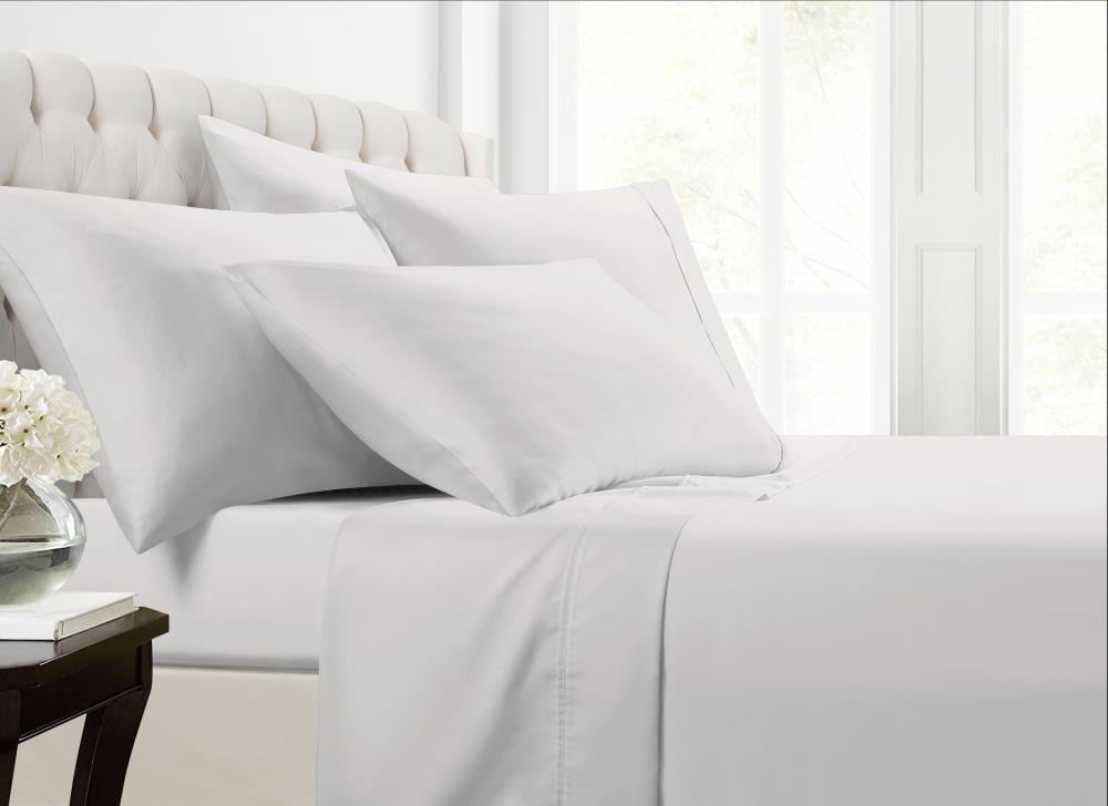 MHF Home Queen Cotton Blend 6-Piece Bed Sheet Polyester in White | M560767