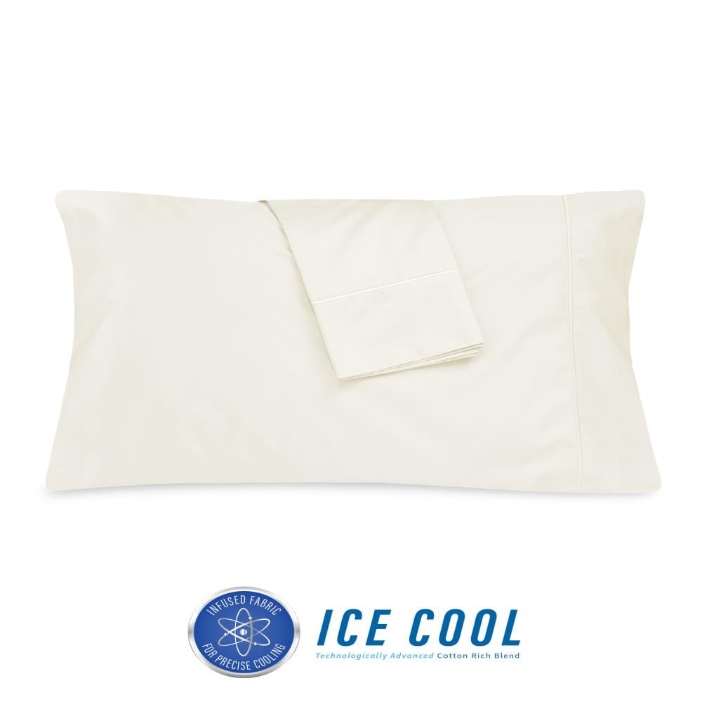 SensorPEDIC 2-Pack Ice Cool Cream Standard Cotton Blend Pillow Case in Off-White | 10323