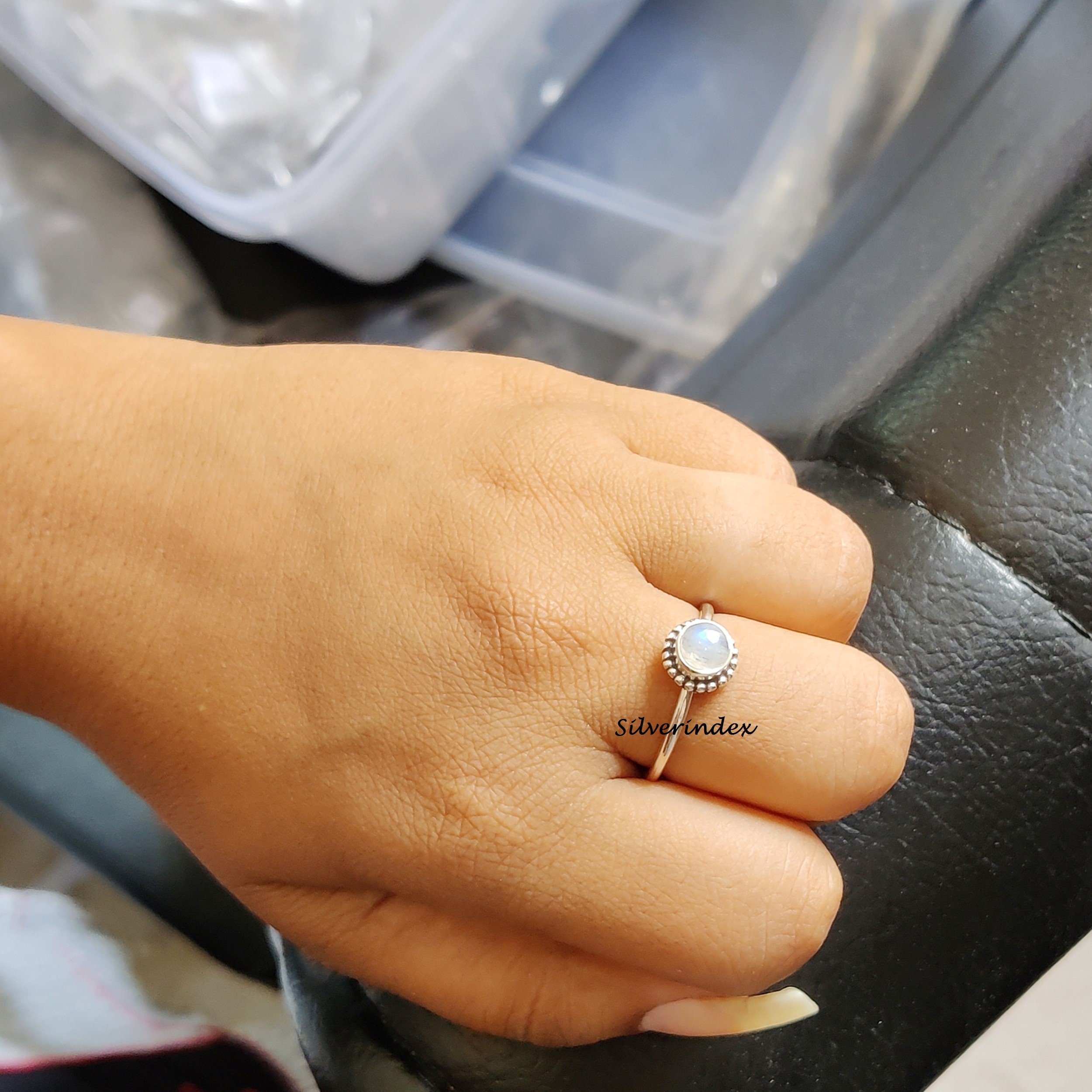 Moonstone Ring, 925 Silver Sterling Beautiful Midi Promise Gift Handmade Women Love Forever Ring