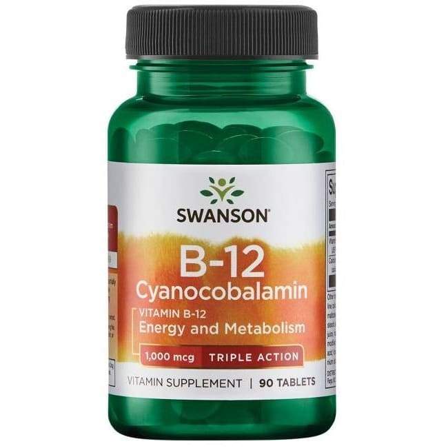 Vitamin B-12 Cyanocobalamin, 1000mcg Triple Action - 90 tablets