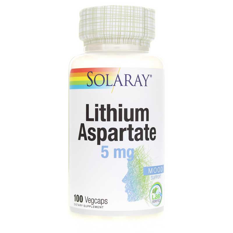 Solaray Lithium Aspartate 5 Mg 100 Veg Capsules