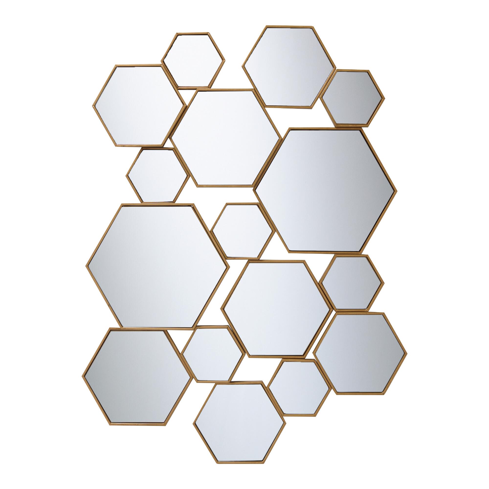 Brass Hexagon Mirror Panel: Metallic/Gold by World Market