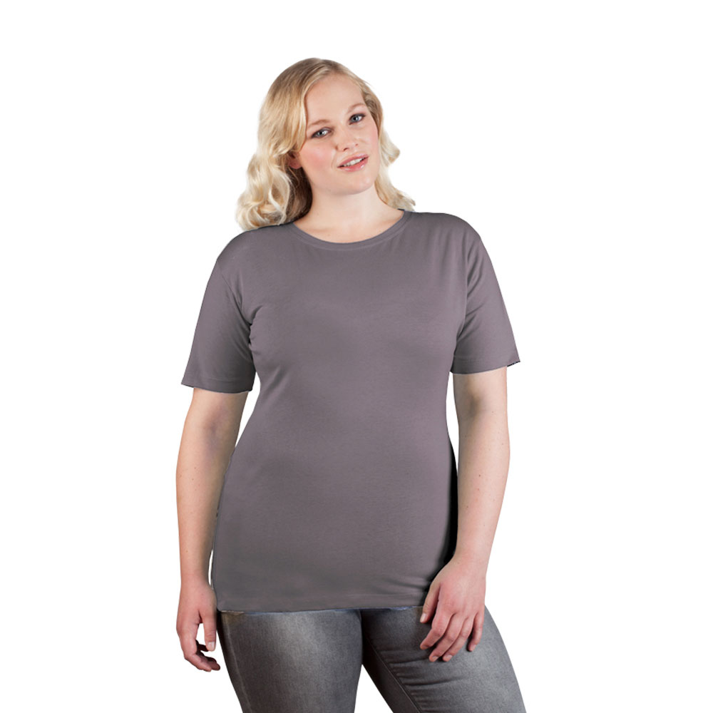 Premium T-Shirt Plus Size Damen SALE, Hellgrau, XXXL