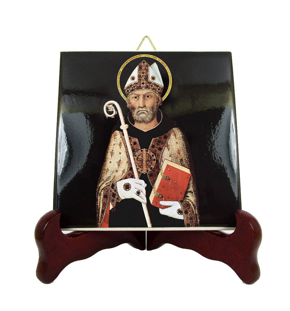 st Augustine Of Hippo - Icon On Tile Simone Martini Saint Saints Icons Art Christian