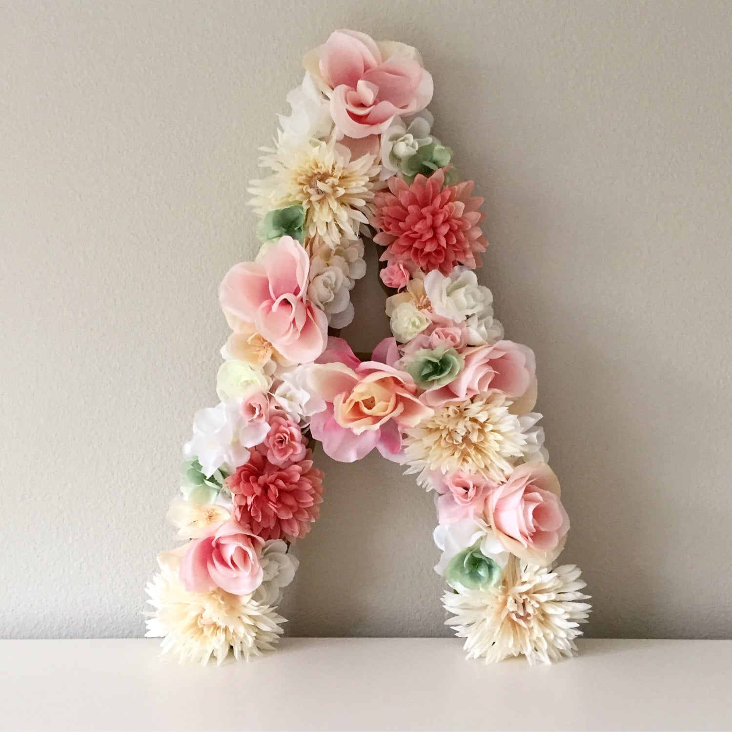 Large Floral Letter, Flower Nursery Baby Shower, Initial, Decor, Gift, Prop, Wedding Gift