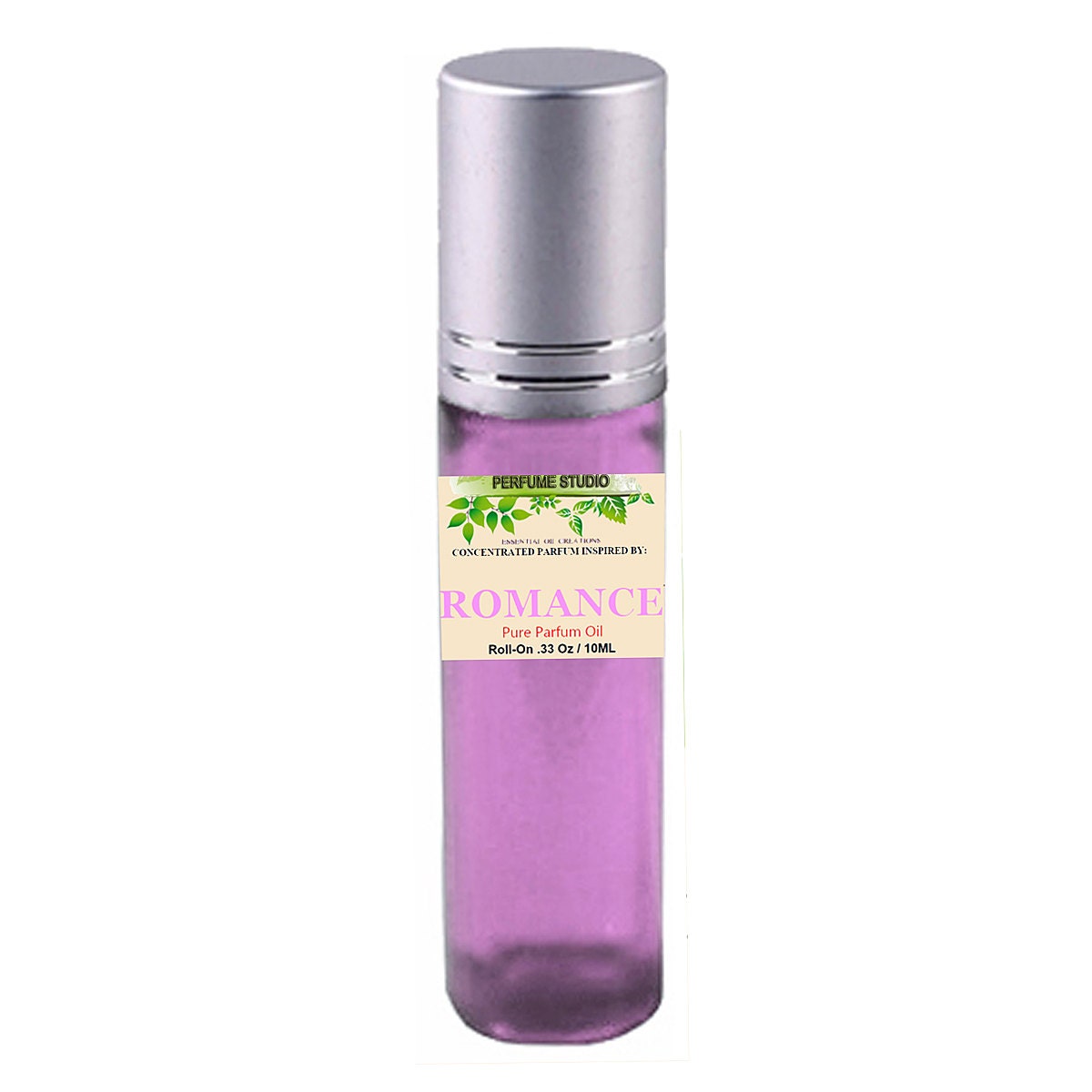 Our Premium Custom Blend Perfume Oil With Similar Base Notes Of Rl Romance For Women in A 10Ml Purple Glass Roller Bottle
