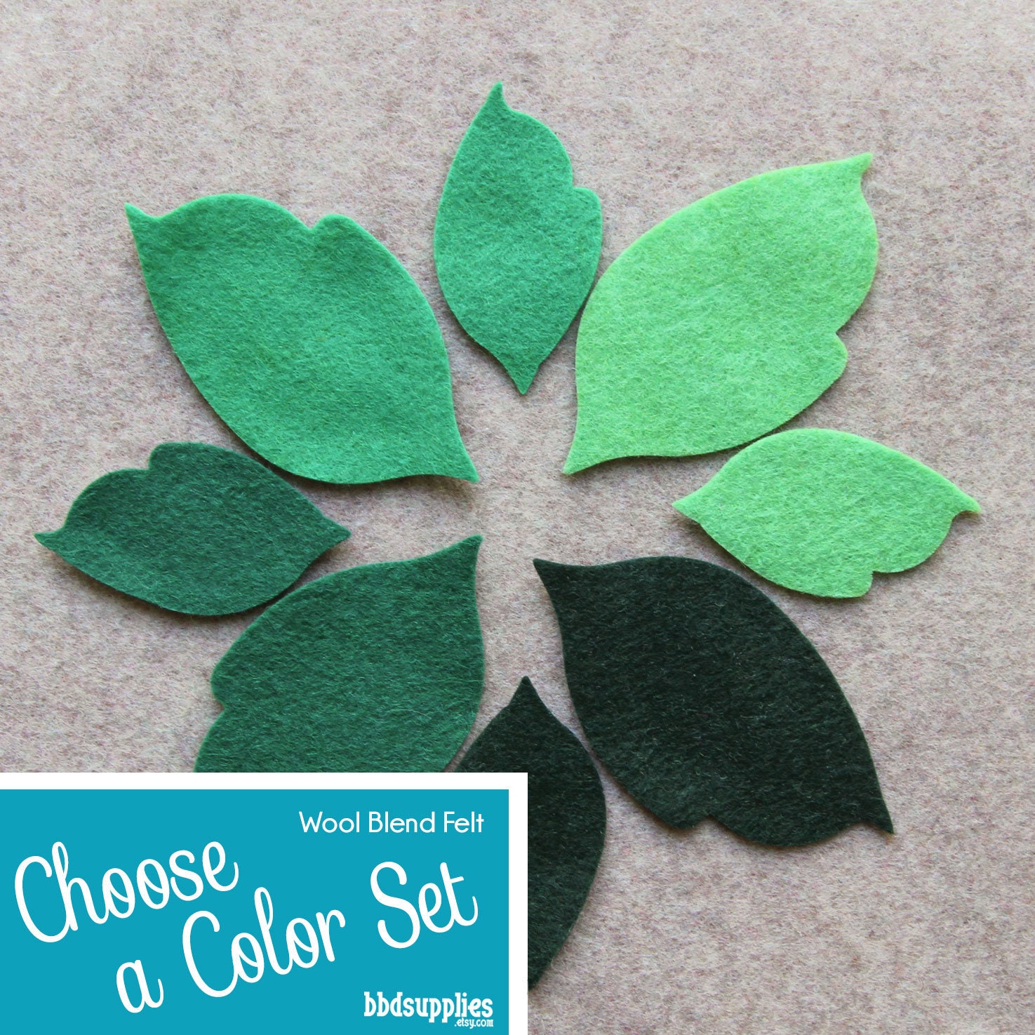 Wool Blend Felt Leaves | 48 Regular Pick A Color Set Diy 2 Sizes