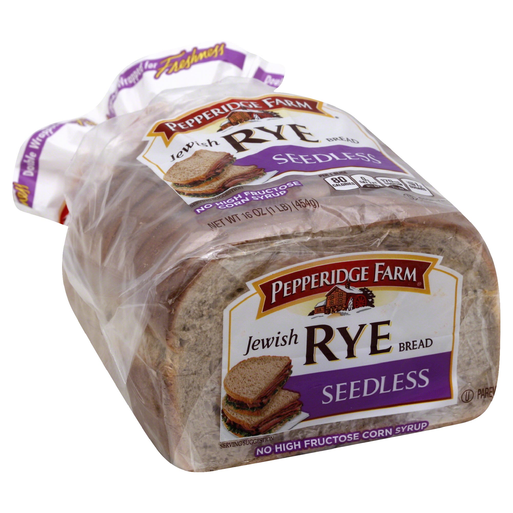 Pepperidge Farm Bread, Jewish Rye, Seedless 16 oz (1 lb) 454 g