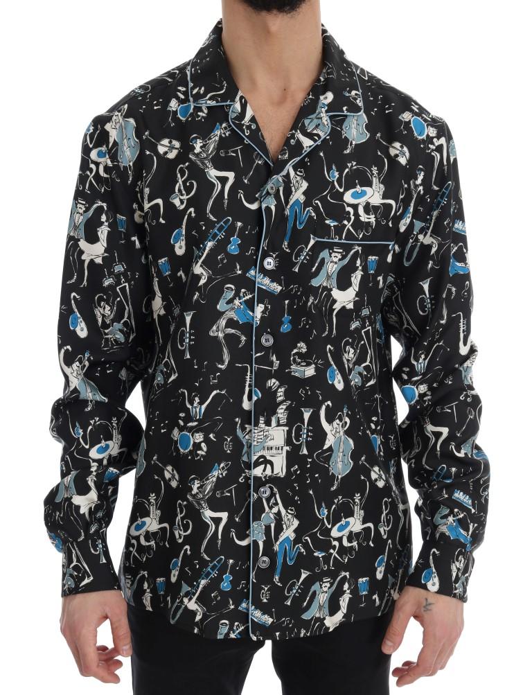 Dolce & Gabbana Men's Silk Jazz Casual Shirt Multicolor TSH1818 - 42