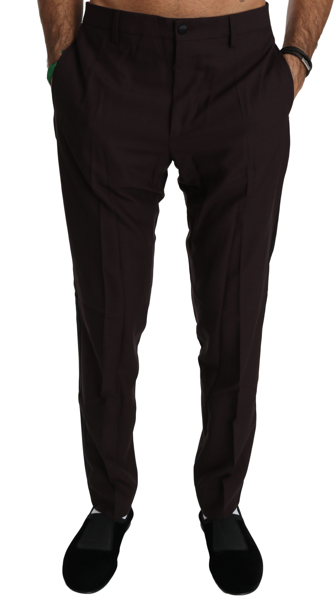 Dolce & Gabbana Men's Striped Cotton Dress Formal Trouser Brown PAN70764 - IT50 | L