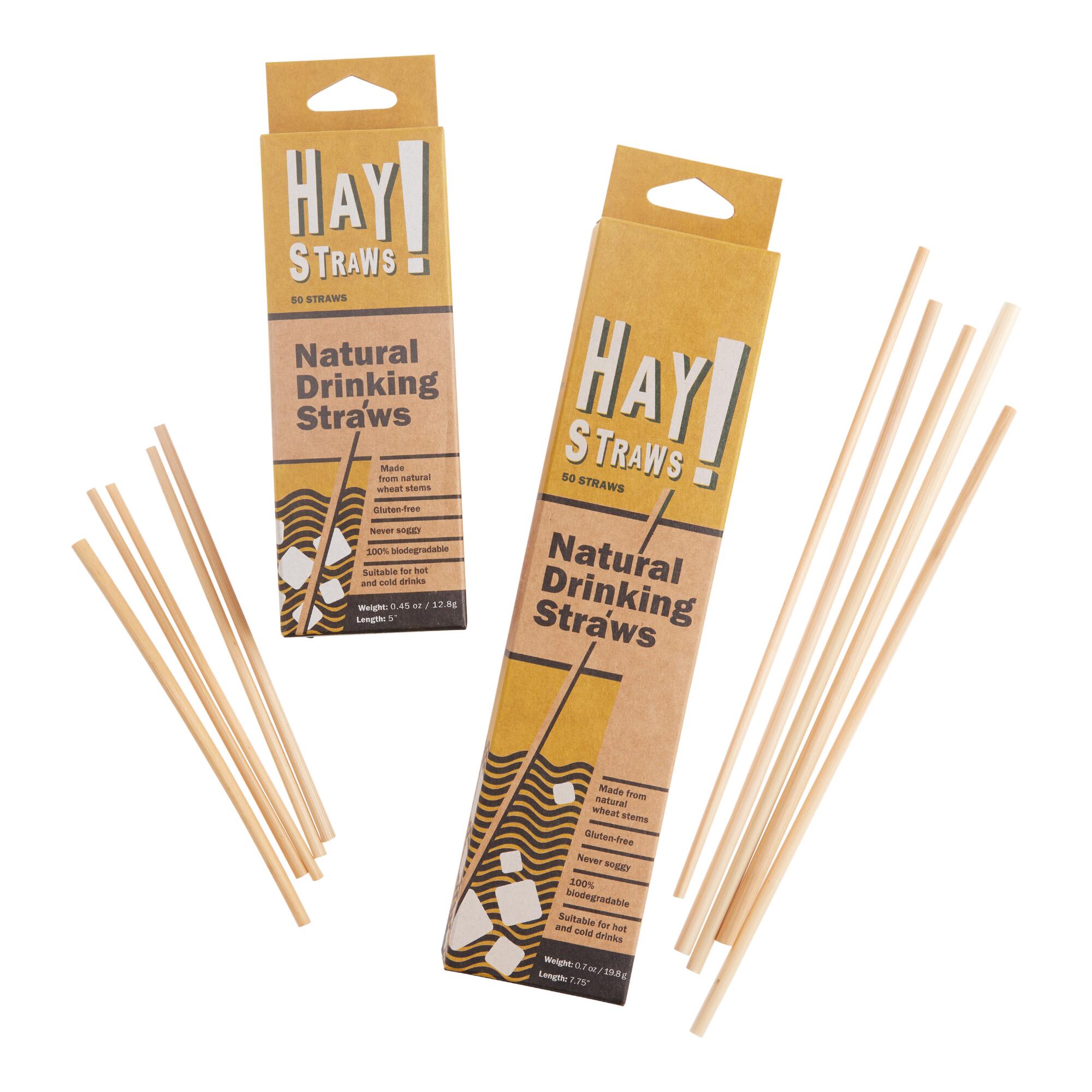 Hay Straws Natural Drinking Straws 50 Pack: Yellow by World Market