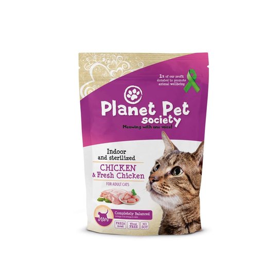 Planet Pet Society Cat Indoor & Sterilized Chicken with Fresh Chicken (1,5 kg)