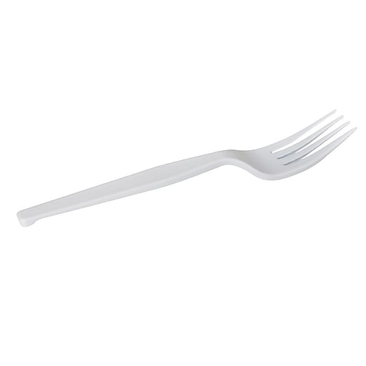 Dixie Plastic Fork 6-1/8", Medium Weight, White, 1000/Carton (FM217)