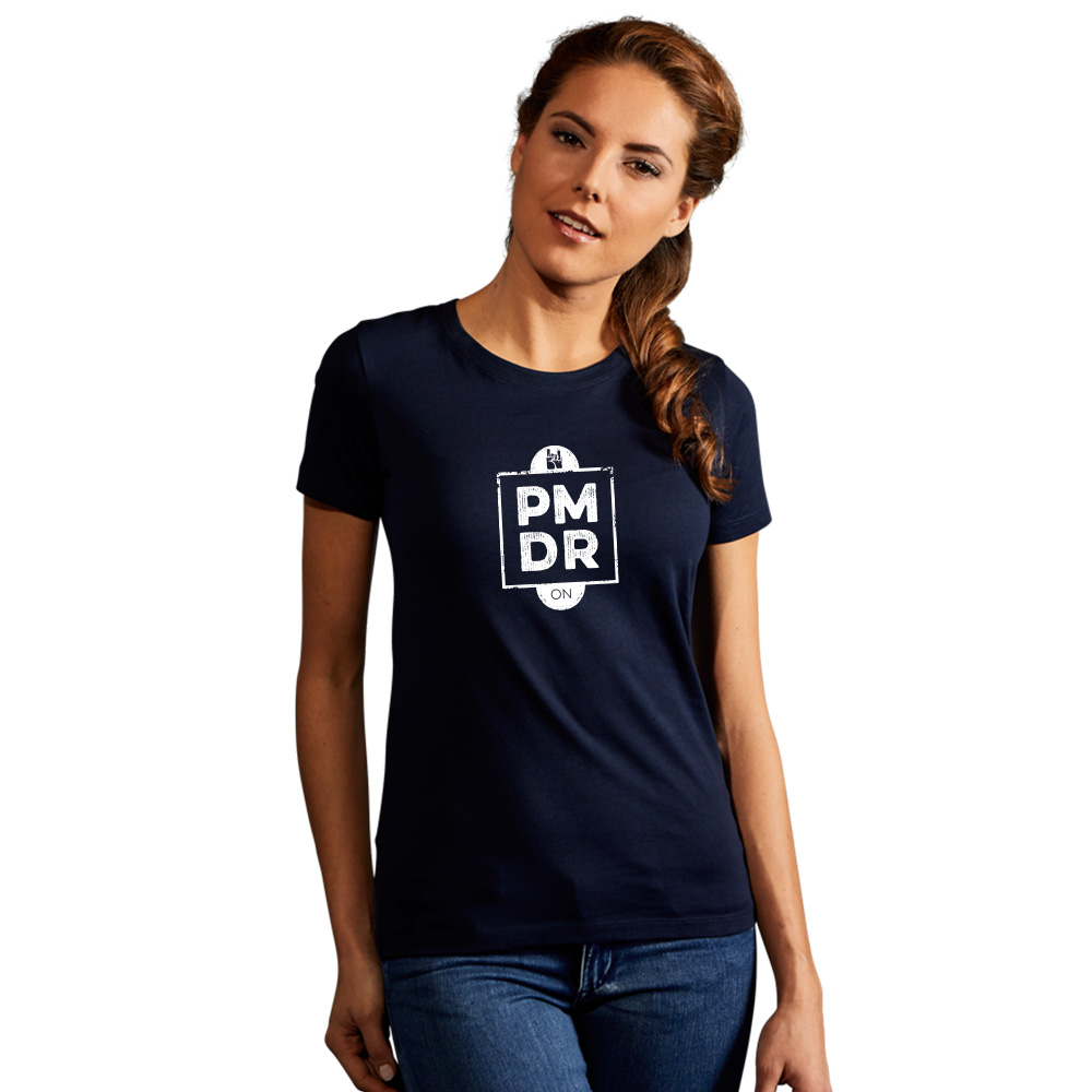 Print "promodoro rock on" Premium T-Shirt Damen, Marineblau, XL