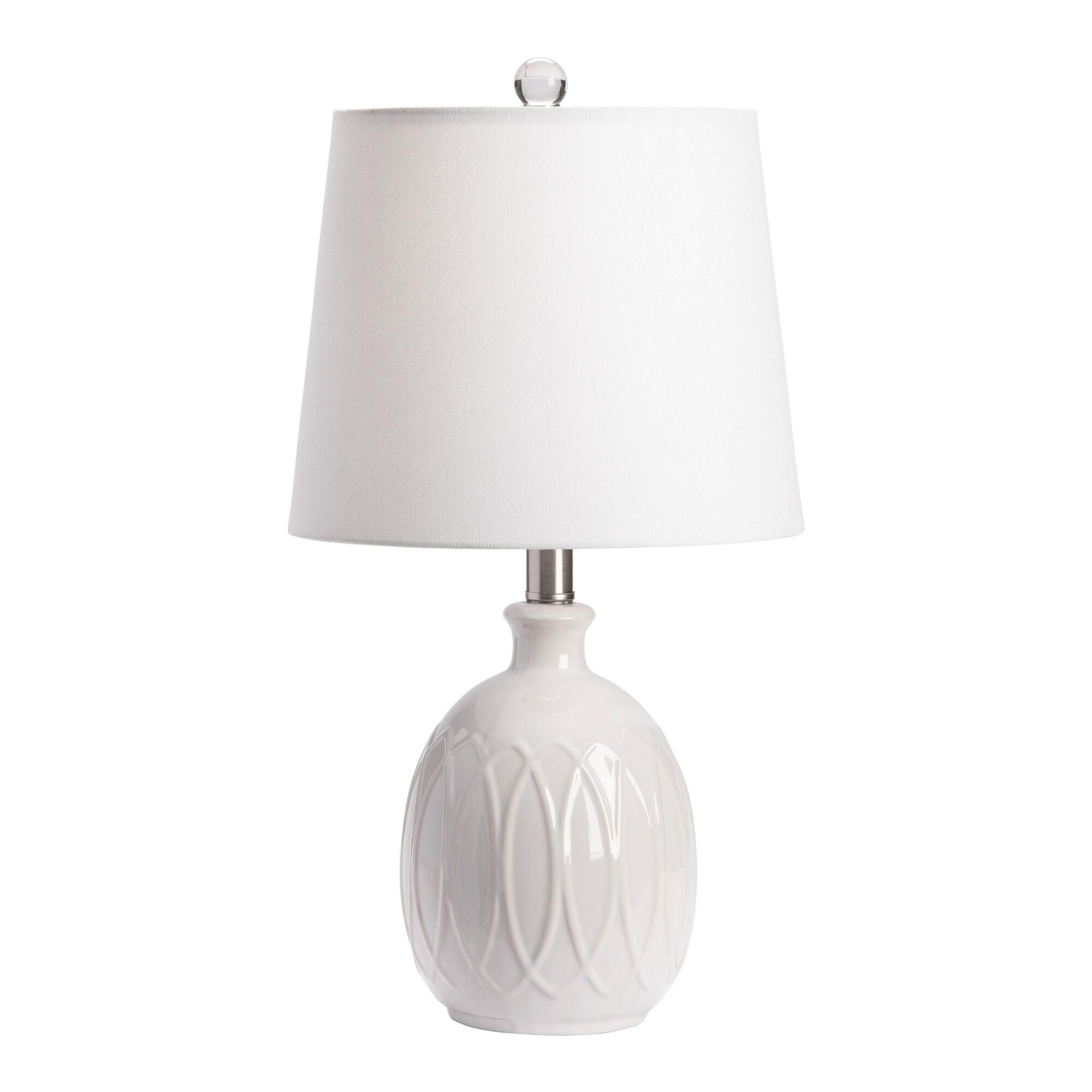 White Ceramic Geometric Willet Table Lamp by World Market