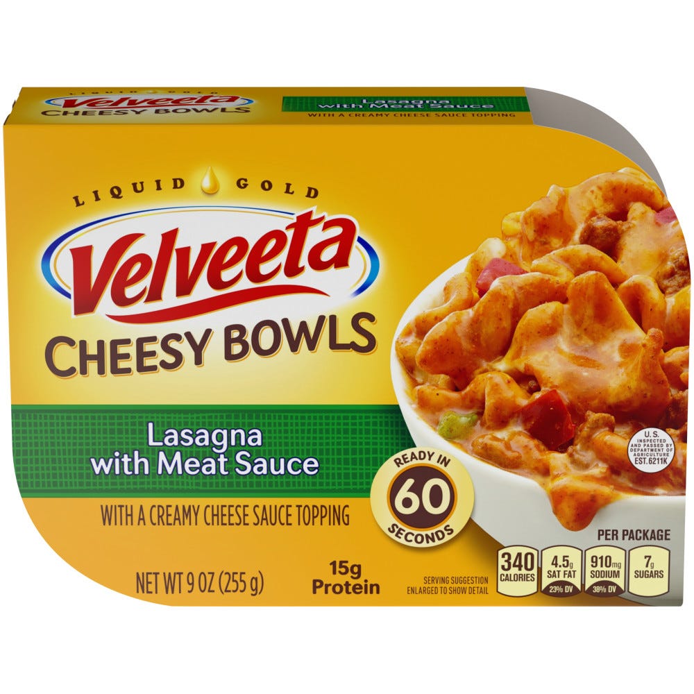 Velveeta Cheesy Bowls Lasagna with Meat Sauce - 9 oz