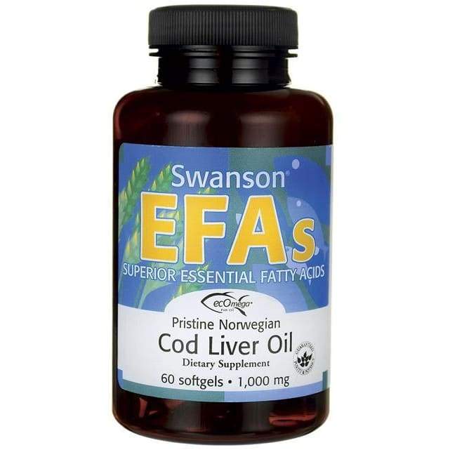 EFAs Pristine Norwegian Cod Liver Oil, 1000mg - 60 softgels