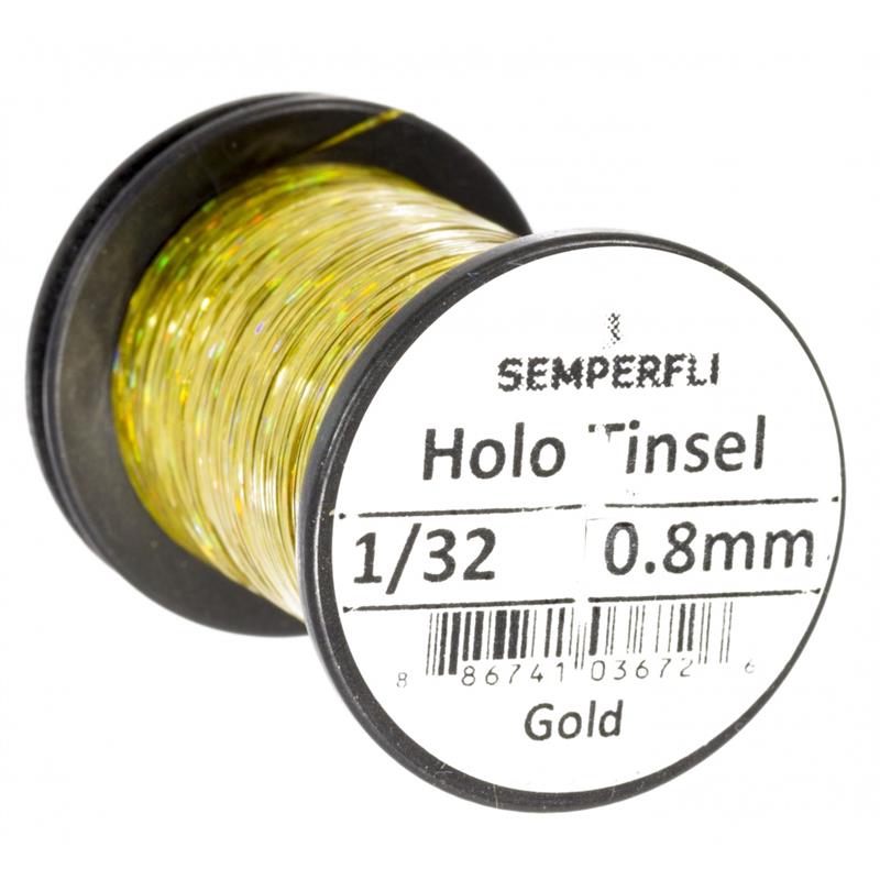 Semperfli Holographic Tinsel Gold Medium