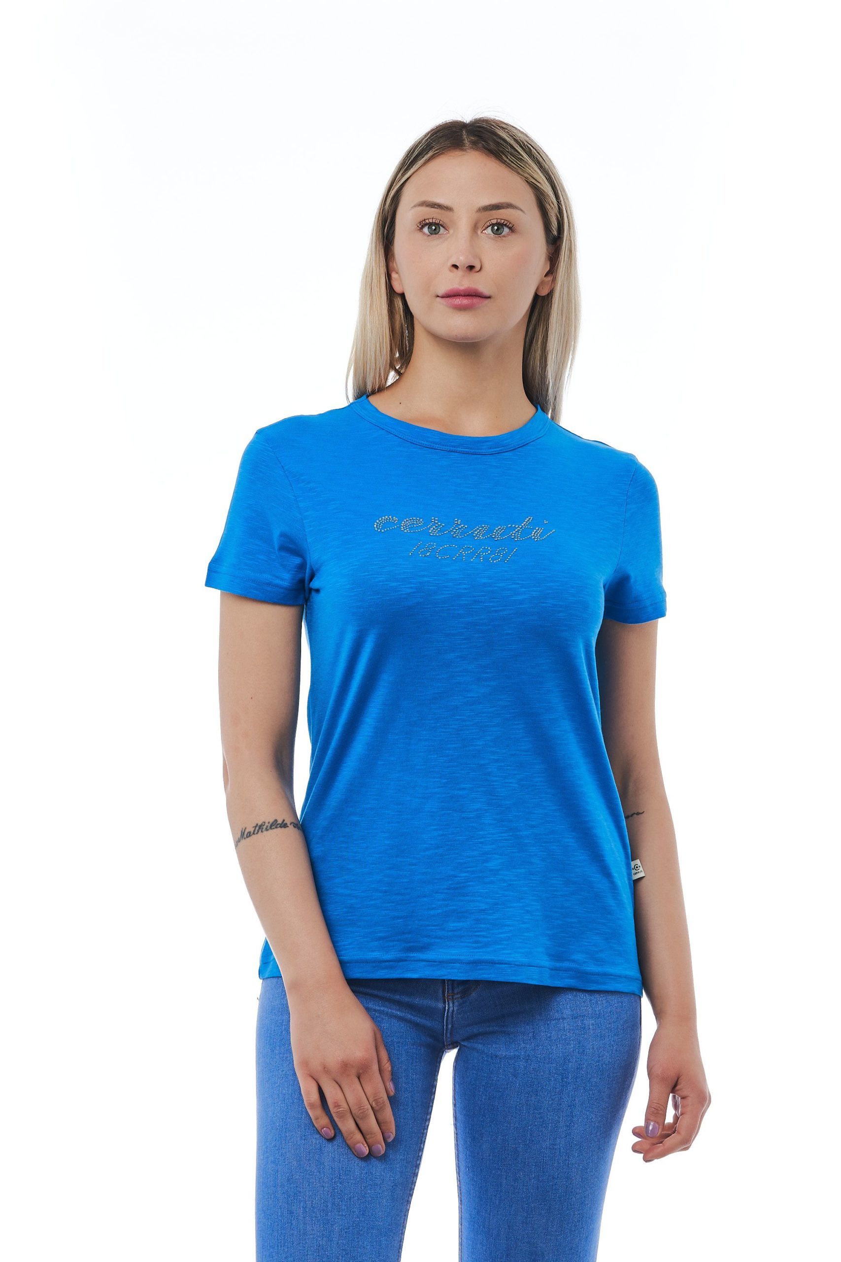 Cerruti 1881 Women's Azzurro T-Shirt Light Blue CE1410229 - M