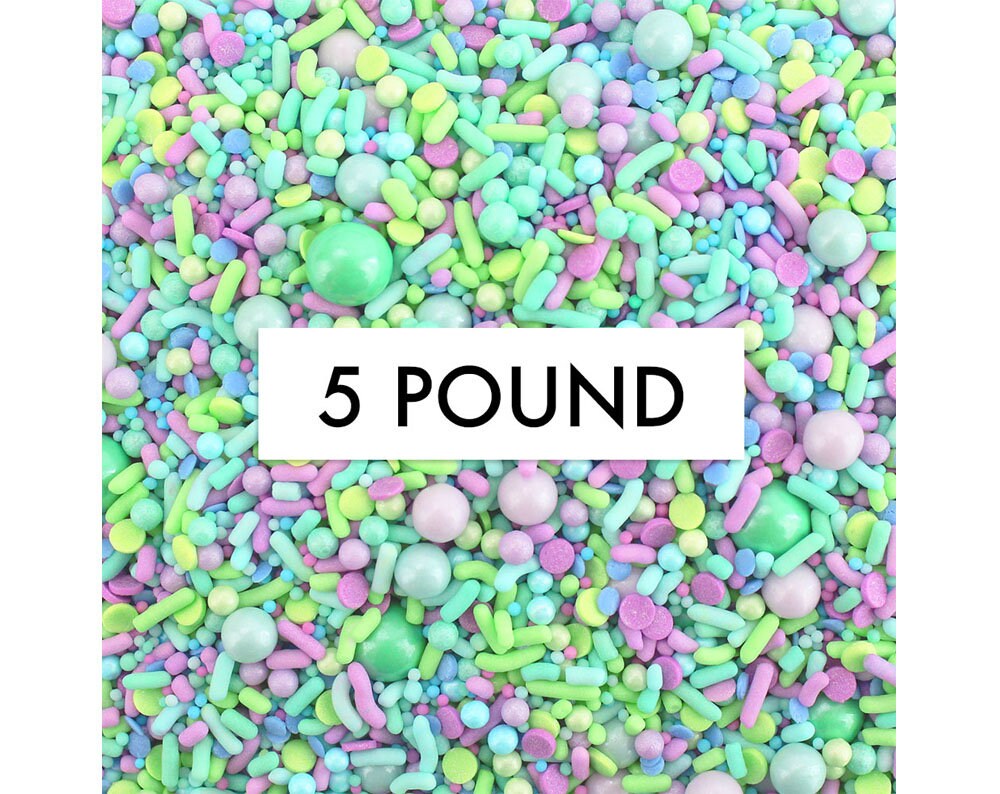 Pastel Mermaid Sprinkle Blend - 5 Pounds A Dreamy Mermaid Mix Of Light Lavender, Blue, Turquoise, & Lime Green Sprinkles