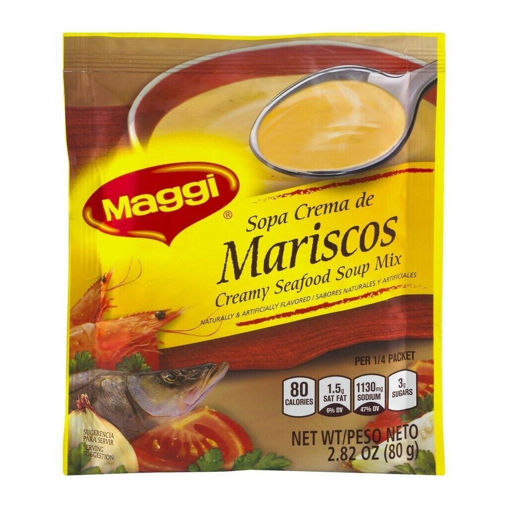 Maggi Sopa Crema de Mariscos -Creamy Seafood Soup Mix- 2.82oz Packet Exp 9/30/20