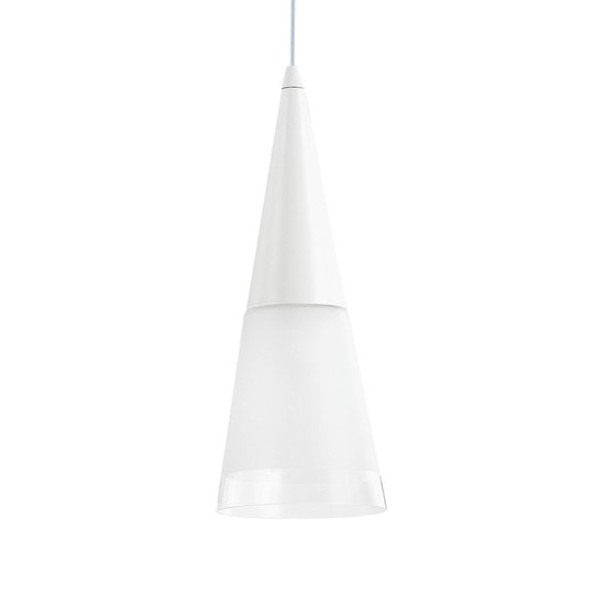 Riippuvalo Cono 1-lamppuinen valkoinen/läpinäkyvä