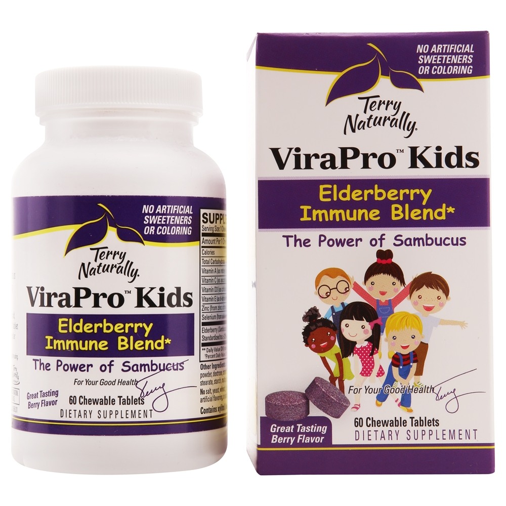 EuroPharma - Terry Naturally ViraPro Kids Elderberry Immune Blend - 60 Chewable Tablets