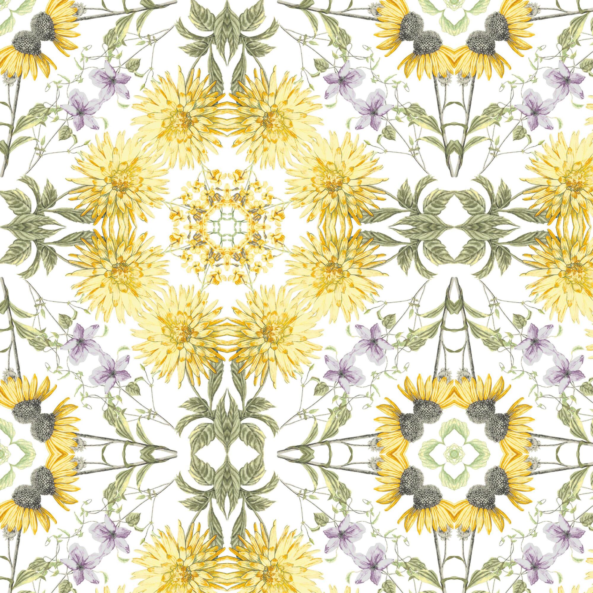 Yellow And Gray Kaleidoscope Peel And Stick Wallpaper by World Market