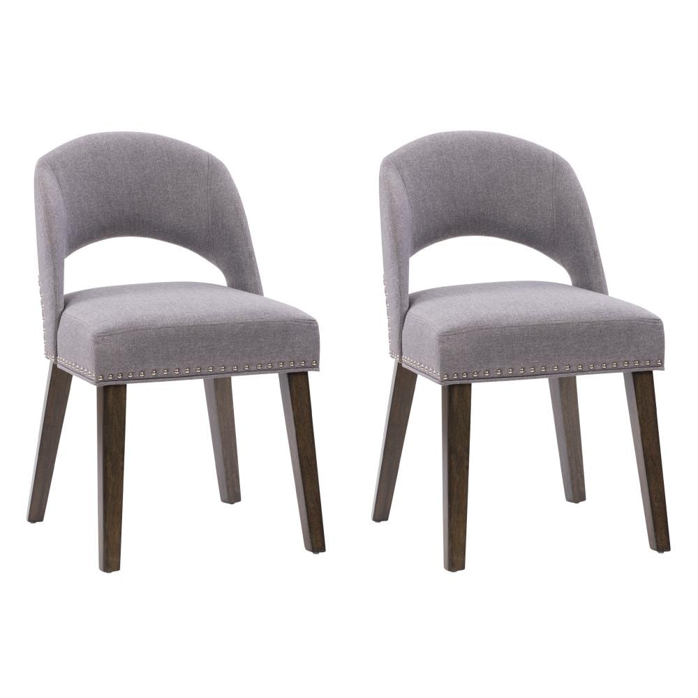 CorLiving Tiffany Polyester/Polyester Blend Upholstered Dining Side Chair (Wood Frame) in Gray | TNY-254-C