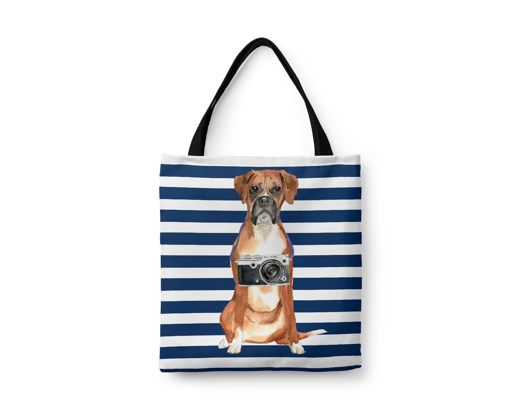 Boxer Dog Tote Bag - Illustrated Dogs & 6 Travel Inspired Styles. All Purpose For Work, Shopping, Life. German Boxer, Deutscher Bag