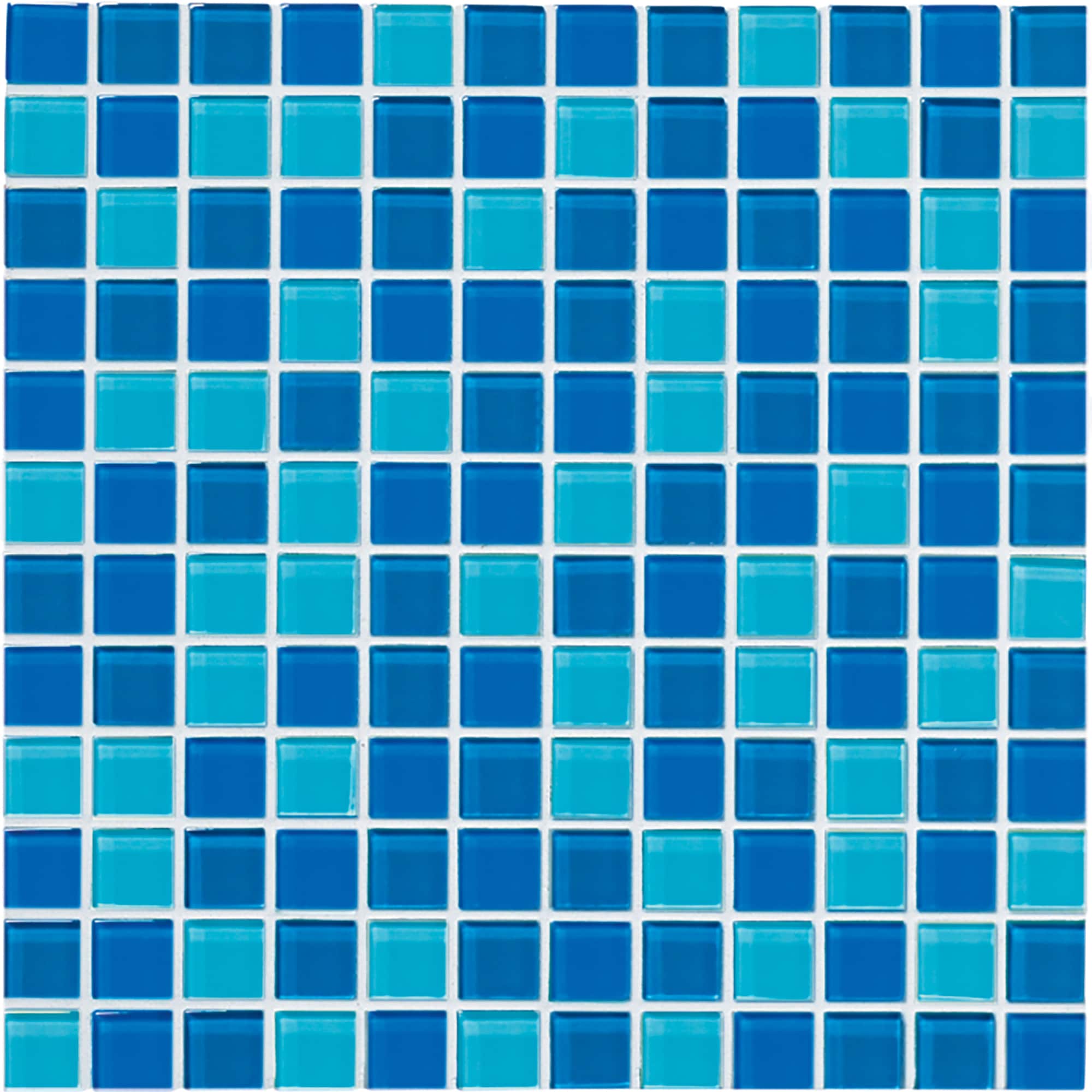 Crossville High Fidelity Turquoise/Sea/Royal Blue 4x4 Swatch 1x1 Mosaic Blend | 1X1LW.GB07
