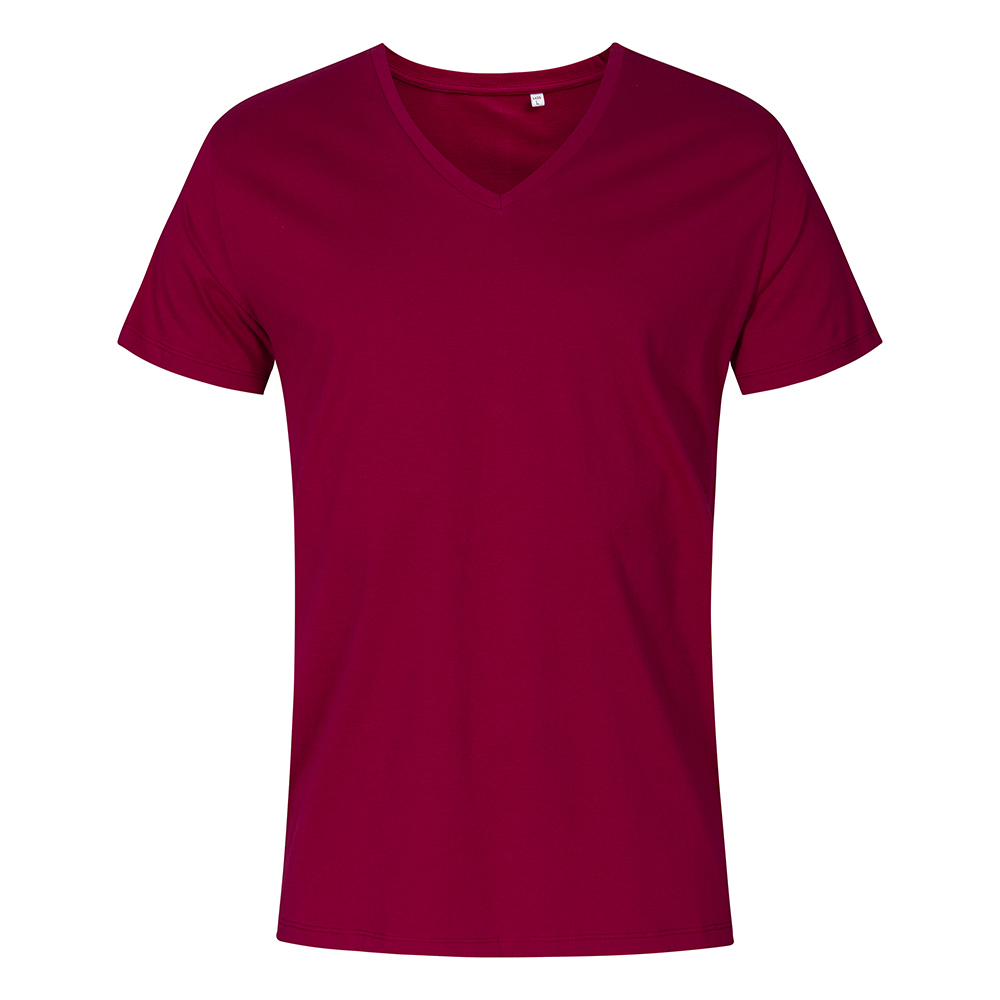 X.O V-Ausschnitt T-Shirt Plus Size Herren, Himbeere, XXXL
