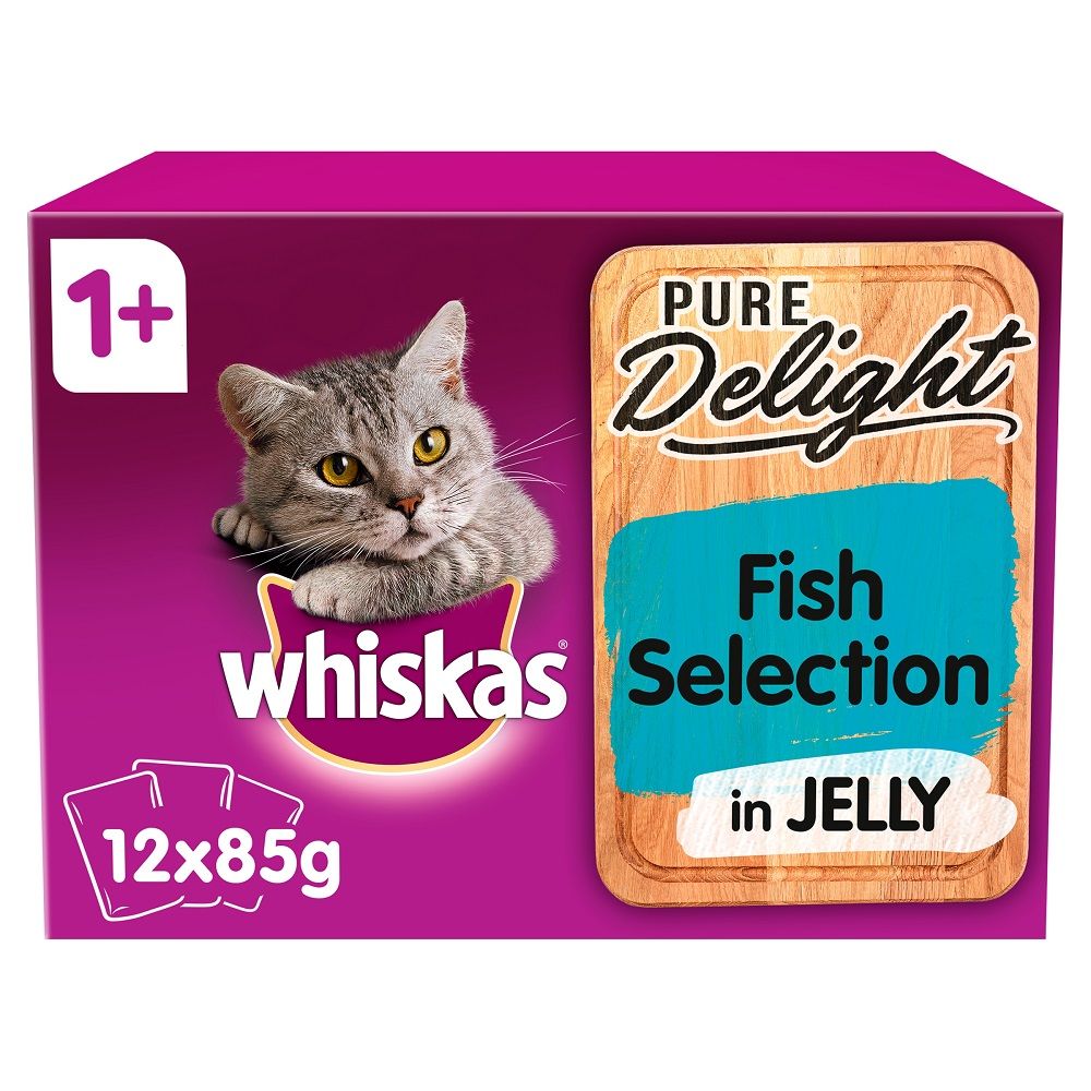 Whiskas 1+ Pure Delight Fish Selection in Jelly - 12 x 85g