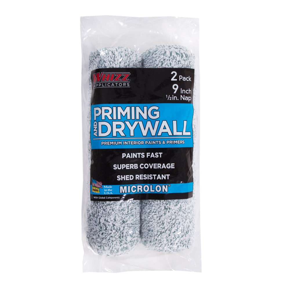 WHIZZ MICROLON Priming and Drywall 2-Pack 9-in x 1/2-in Woven Synthetic Blend Paint Roller Cover | 93929